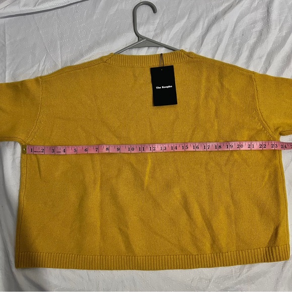 The Kooples yellow mustard cashmere cardigan oversized crop length sweater sz 2 - Picture 9 of 11